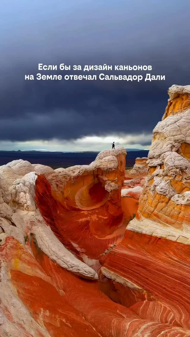 Если бы каньоны рисовал Сальвадор Дали. 🎨

📍White Pocket, Аризона, США

Смотришь на это место и кажется, что кто-то специально смешал краски, закрутил линии и придумал слишком нереальный пейзаж.

Но всё это создала природа.

Миллионы лет ветра, дождя и времени превратили обычные скалы в один из самых необычных ландшафтов Америки. 🌎

Именно ради таких мест понимаешь, что наша планета умеет удивлять не хуже любой фантастики.

Сохрани это место в список будущих путешествий 📌

А если уже планируете поездку по США — отправьте нам свой отель. Проверим, можно ли забронировать его выгоднее 📩